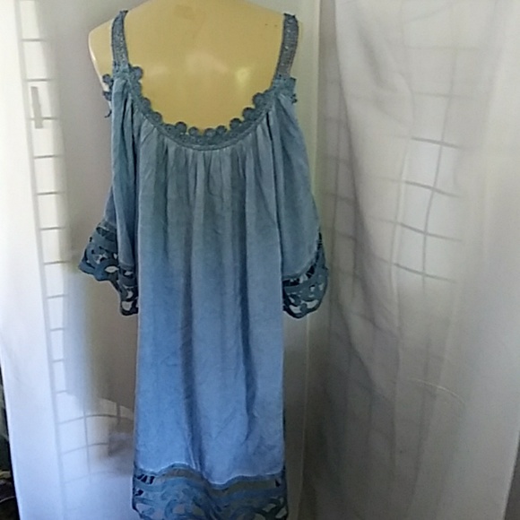 Battenberg Enhanced Blue Shift Dress - Picture 6 of 7